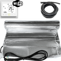 Комплект теплого пола алюминиевый мат in-therm  AFMAT + Wi-Fi терморегулятор для теплого пола под ламинат